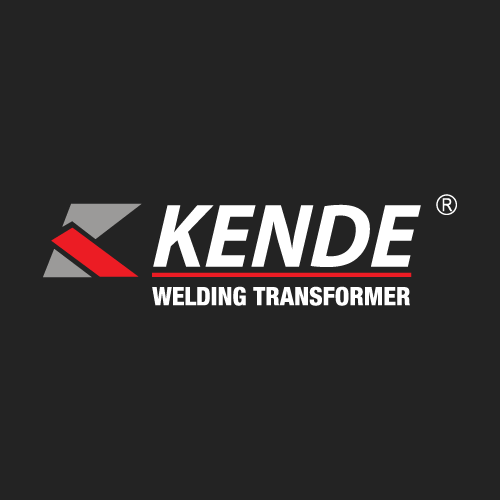 Kende logo with a stylized red and gray graphic and text reading 'Kende Welding Transformer' on a black background.