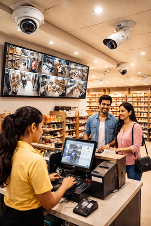CCTV surveillance system monitoring a retail store in Sri Lanka