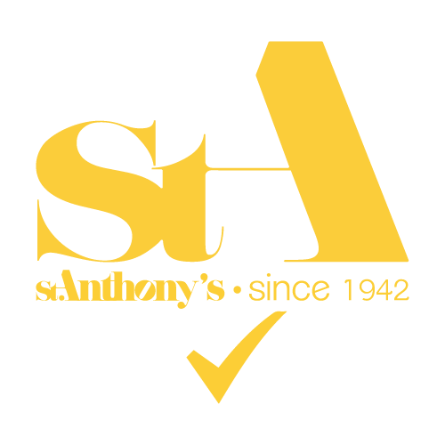 St. Anthony's Service logo with stylized 'StA', text 'since 1942', and a checkmark replacing the 'V' in 'SERVICE'.